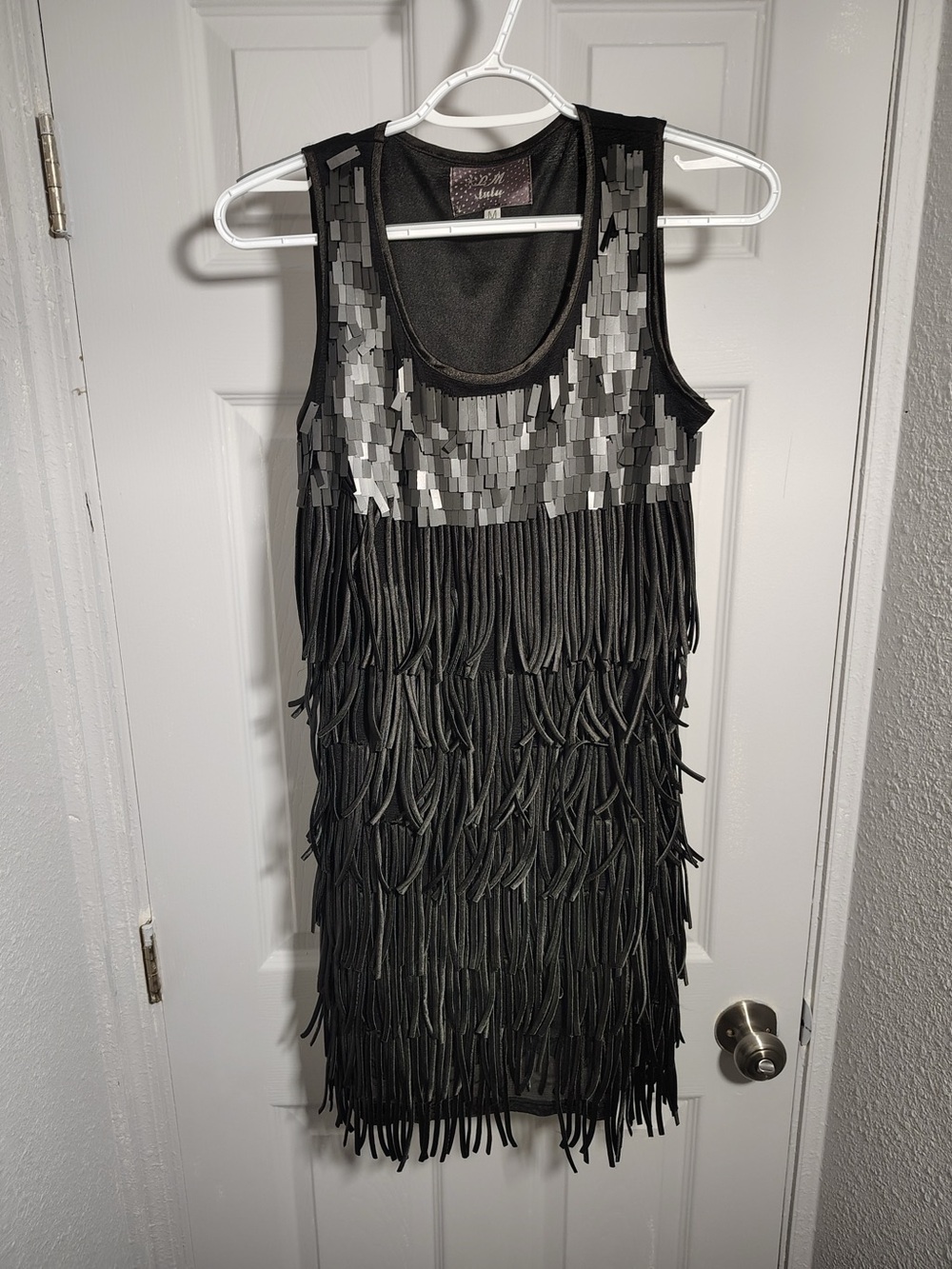 lululemon athletica Black Fringe Sequin Mini Dress